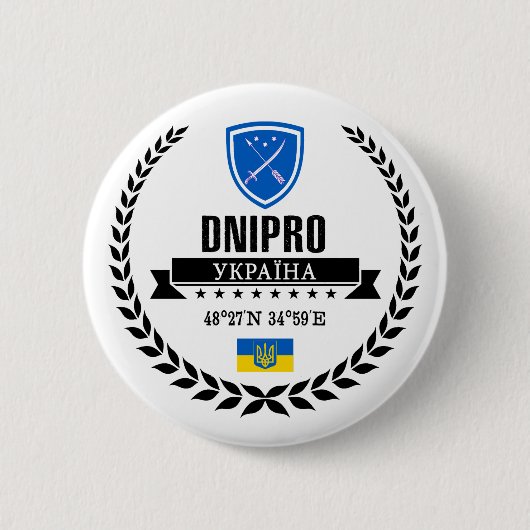 Dnipro Ronde Button 5,7 Cm (Voorkant)
