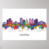 Dnipro Ukraine Skyline Poster (Voorkant)