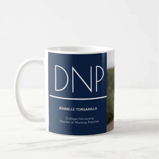 DNP Blue White Afstuderen Photo Keepomwille Coffee Koffiemok (Links)