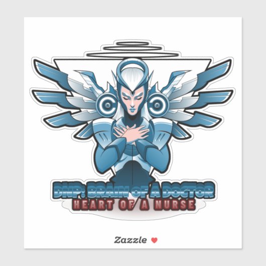 DNP Brain van een arts hart van een verpleegkundig Sticker (Vel)