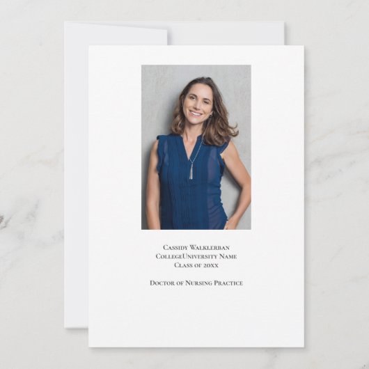 DNP Twee Uitnodiging tot Afstuderen van de Foto (Achterkant)