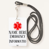 DNR-badge met lanyard Badge (Achterkant met draagriem)