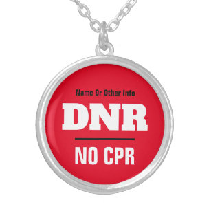 DNR Geen CPR medisch label Zilver Vergulden Ketting