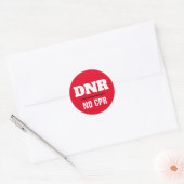 DNR Geen CPR medische waarschuwing Ronde Sticker (Envelop)