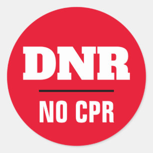 DNR Geen CPR medische waarschuwing Ronde Sticker