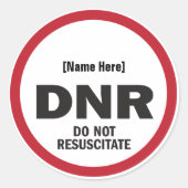 DNR Sticker niet reanimeren (Voorkant)