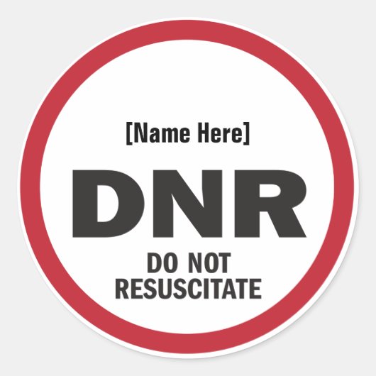 DNR Sticker niet reanimeren (Voorkant)