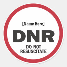 DNR Sticker niet reanimeren