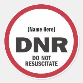 DNR Sticker niet reanimeren