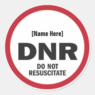 DNR Sticker niet reanimeren