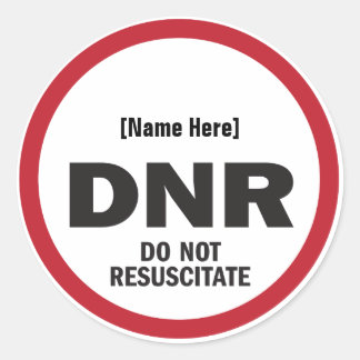 DNR Sticker niet reanimeren