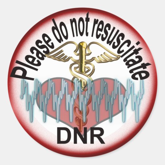 DNR-waarschuwing Ronde Sticker (Voorkant)