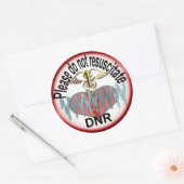 DNR-waarschuwing Ronde Sticker (Envelop)