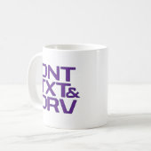 DNT TXT en DRV Koffiemok (Voorkant links)