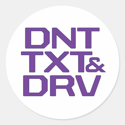 DNT TXT en DRV Ronde Sticker (Voorkant)
