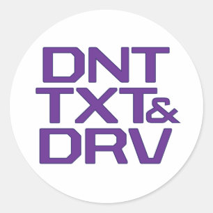 DNT TXT en DRV Ronde Sticker