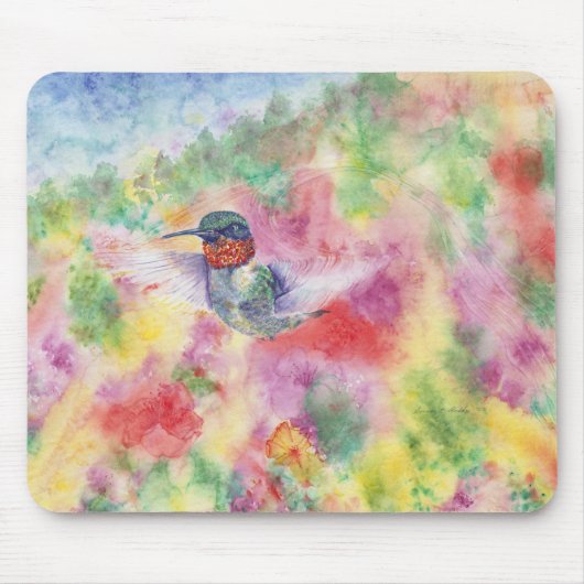DNW Hummingbird Water Color Muismat (Voorkant)