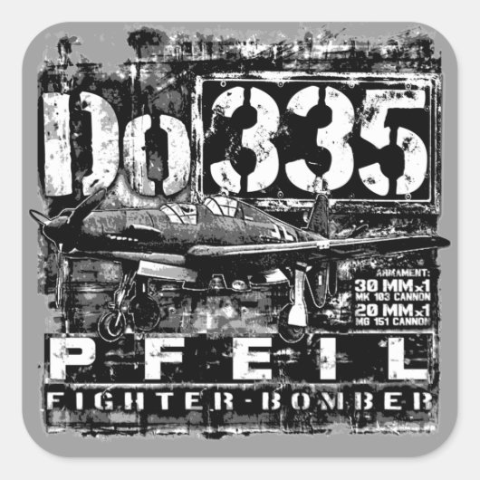 Do 335 Pfeil Vierkante Sticker (Voorkant)