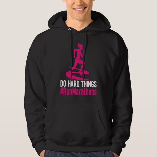 Do Hard Things Run Marathons Women Runner Graphic Hoodie (Voorkant)