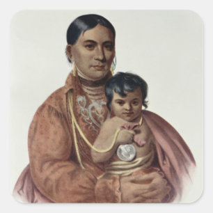 Do-Hon-Go, een Osage Woman Vierkante Sticker