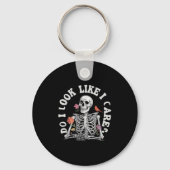 Do I Look Like I Care - Funny Skeleton Humor Sleutelhanger (Voorkant)