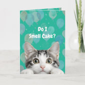 Do I Smell Cake Cute kitten Birthday Card Kaart (Voorkant)
