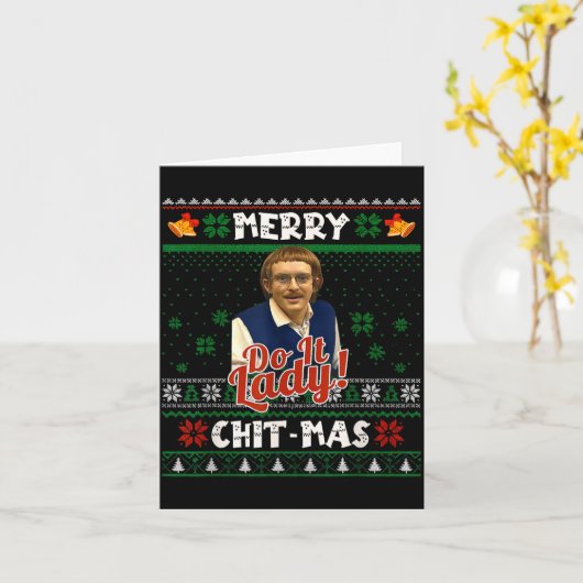 Do It Funny Chit-mas Christmas Meme  Kaart (Gele Bloem)