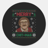 Do It Funny Chit-mas Christmas Xmas  Ronde Sticker (Voorkant)