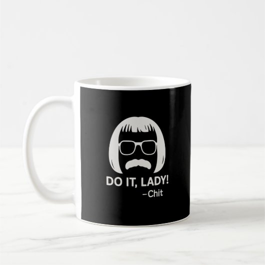 Do It Lady Meme Mok – Minimalistische Zwarte Hoofd (Links)