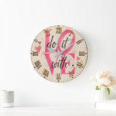 Do It with Love Pink Typography Romantic Modern Grote Klok (Huis)