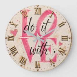 Do It with Love  Pink Typography Romantic Modern  Grote Klok