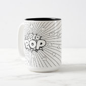 Do It Yourself! Black & White SUPER POP! Punny Tweekleurige Koffiemok (Voorkant links)