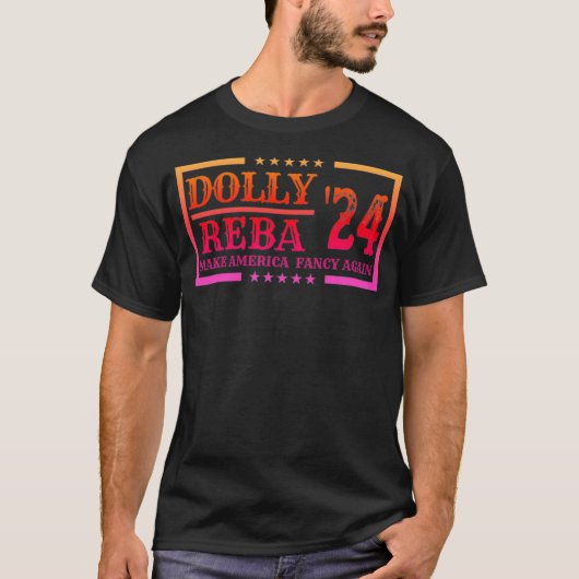 Do-lly Reba'24 Make America Fancy Again Cowboy App T-shirt (Voorkant)