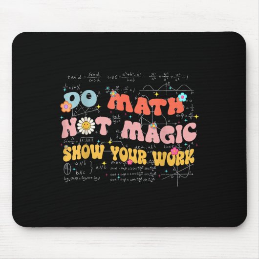 Do Math Not Magic Retro Math Teacher Gift Funny Qu Muismat (Voorkant)