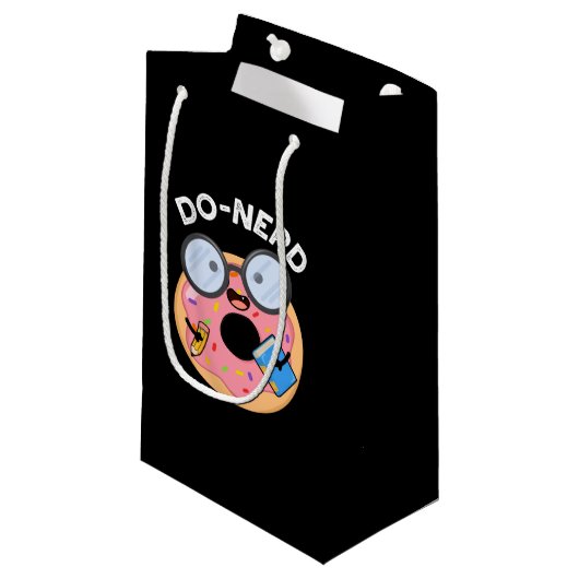 Do-nerd Funny Nerdy Donut Pun Dark BG Klein Cadeauzakje (Voorkant Gekanteld)