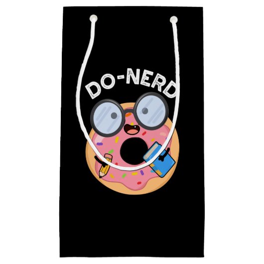 Do-nerd Funny Nerdy Donut Pun Dark BG Klein Cadeauzakje (Voorkant)