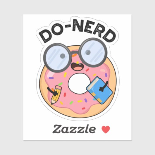 Do-nerd Funny Nerdy Donut Pun Sticker (Vel)