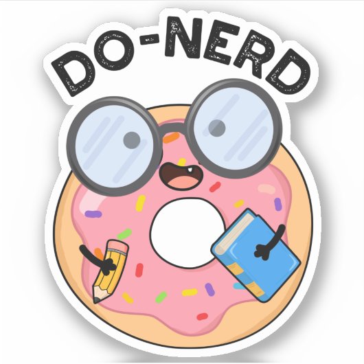 Do-nerd Funny Nerdy Donut Pun Sticker (Voorkant)