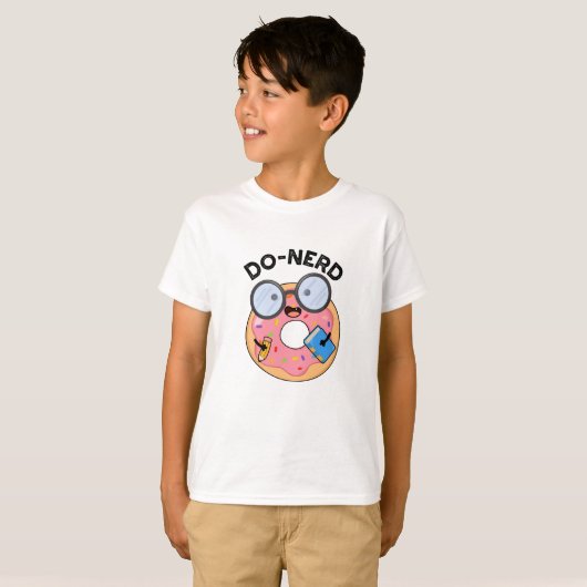Do-nerd Funny Nerdy Donut Pun T-shirt (Voorkant volledig)