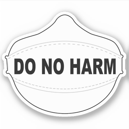 Do No Harm mask vinyl sticker (Voorkant)