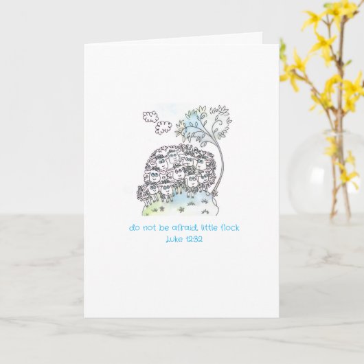 Do Not Be Afraid Little Flock Kaart (Gele Bloem)