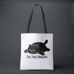 Do Not Disturb Black Cat Tote Bag Cute Lazy Cat<br><div class="desc">Do Not Disturb: For those days when you just want to be left alone… this cute black cat tote bag says it all. Featuring a minimalist lazy cat illustration paired with the bold phrase “Do Not Disturb, ” this tote is perfect for introverts, cat lovers, students, and anyone who enjoys...</div>