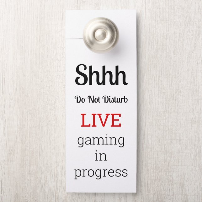 Do Not Disturb Gaming In Progress Deurhanger (Op knop)