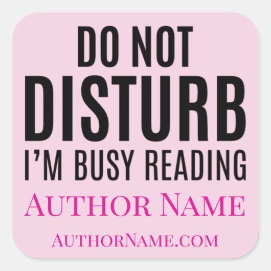 Do Not Disturb I'm Reading Vierkante Sticker (Voorkant)