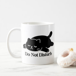 Do Not Disturb Lazy Black Cat Mug Cute Cat Koffiemok