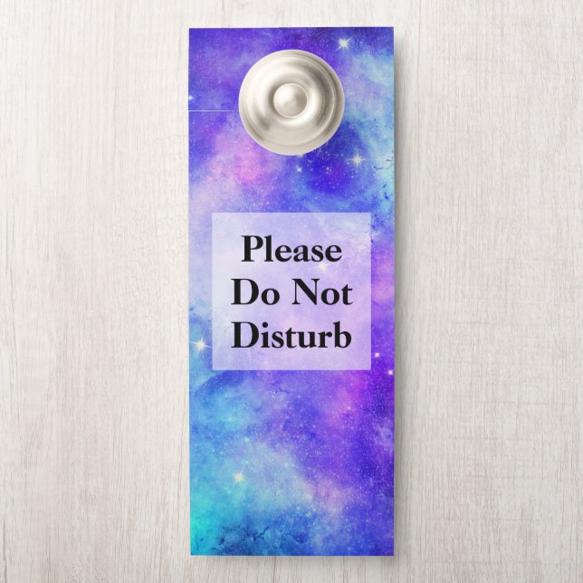 Do Not Disturb Purple and Blue Galaxy Space Deurhanger (Op knop)