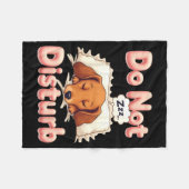 Do Not Disturb Wiener Dog Funny Dachshund Pajamas Fleece Deken (Voorkant (Horizontaal))