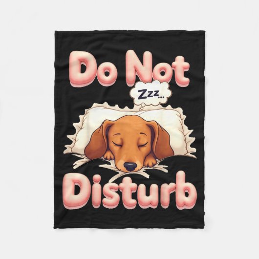 Do Not Disturb Wiener Dog Funny Dachshund Pajamas Fleece Deken (Voorkant)