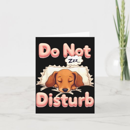 Do Not Disturb Wiener Dog Funny Dachshund Pajamas Kaart (Voorkant)