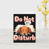 Do Not Disturb Wiener Dog Funny Dachshund Pajamas Kaart (Gele Bloem)